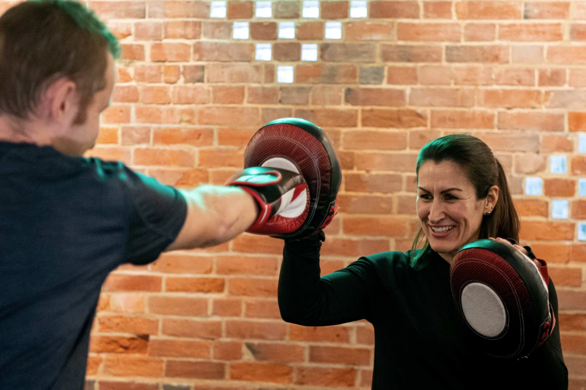 Woman boxing at The Barns at Wellington